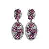 Aretes Ovalados de Circonita con Forma de Flor, Aretes de Moda Estilo Corte Vintage, Aretes de Lujo Ligero de Gama Alta con un Diseño Único