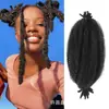 Peruca de trança de cabelo de crochê africano rasgada à mão lagarta 12 polegadas Afro Cacheado Marley Braid