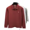 Suministro Directo de Fábrica Logo de Pony Camisa Polo 100% Algodón Merceizado para Hombre de Gama Alta Bordada Solapa Holgada Manga Larga Camiseta para Hombre