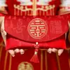 Envelope Vermelho para Casamentos, Especial para o Ano de 2026, Novo Modelo para Noivado, Bolsa Grande de Envelope Vermelho em Tecido de Alta Qualidade para Cerimônia do Chá e Taxa de Mudança de Nome