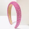 Diadema de moda europea y americana con diamantes de imitación para mujer, de ala ancha, para aumentar la altura, de lujo para banquetes, de alto nivel, con temperamento, diadema combinable, accesorios para el cabello para lavarse la cara