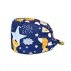 Gorro de enfermera estampado de algodón puro, gorro quirúrgico con cintas para quirófano, gorro médico antipolvo para clínica dental