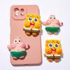 Accesorios de joyería de resina grandes de Bob Esponja Patricio, funda para teléfono, pegamento en crema, material para refrigerador