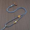 Cordón Ajustable Tejido a Mano con Colgante de Jade Dorado Hetian Yu Pei Cuerda para Collar de Hoja para Mujer y Hombre