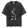 Camiseta Street Masculina com Design de Anime Japonês Naruto, Camiseta Lavada Harajuku 2024, Estilo Hip-Hop de Verão