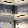 Lâmpada de Sala de Jantar Lustre Luz de Luxo Moderno Simples Bar Gimono Nórdico Faixa de Projeção Restaurante Iluminação Transfronteiriça
