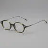 Monturas de Gafas de Lámina de Titanio Puro Monturas Retro para Mujer Personalizables Graduación Tendencia Carey Monturas de Gafas de Titanio Puro Tienda de Fábrica de Danyang