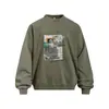 Sudadera con Capucha Redonda Lavada Desgastada Estampado de Retrato Americano Estilo Casual Holgado para Hombre Primavera y Otoño Ropa Urbana Pulóver Sudadera