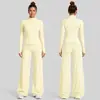 Conjunto de roupa de yoga transfronteiriço, conjunto de jaqueta com zíper e top de secagem rápida slim-fit, conjunto de calças compridas esportivas para corrida e fitness para mulheres