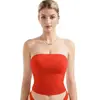 Top Tubo Dupla Camada Estilo Europeu e Americano, Puro e Elegante, Design Transfronteiriço, Curto e Ajustado ao Corpo, Roupa Feminina Sexy e na Moda