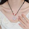 Collar Colgante Plano de Flor de Plata de Ley Nueva para Mujer Cuerda Trenzada de Plata Pura S999 Lujo Accesible Joyería de Gama Alta Venta al por Mayor