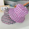 Sombrero de Cubo de Primavera para Mujeres Mayores, Sombrero de Sol a Cuadros para Exteriores para Madres de Mediana Edad y Mayores, Sombrero de Pescador de Ala Pequeña, Sombrero de Protección Solar para Abuelas