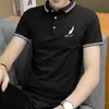 Verano 2023 nueva camisa polo con cuello mao para hombre, casual de negocios, manga corta, juvenil, color liso, Paul fábrica al por mayor