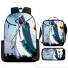 Mochila de Halloween Mais Vendida da Amazon, Conjunto de Três Peças Fantasma Abóbora, Mochila Escolar para Estudantes do Ensino Fundamental e Médio, Mochila Infantil, Bolsa de Ombro