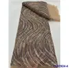 Vestido Estilo Francês com Bordado Pesado de Contas, Tecido de Renda para Casamento, Tecido de Renda com Lantejoulas para Noivas