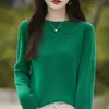 Primera línea listo para usar capa base suéter rojo mujer estilo otoño e invierno talla grande ropa de mujer top cuello redondo tejido capa base mujer