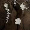 Anel de Flor de Metal Prateado Estilo Medieval Cool Novo Nicho Acessível Luxo de Ponta Exquisito Versátil para Mulheres