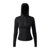 Ropa nueva de yoga otoño e invierno popular para mujer chaqueta con capucha de color liso cárdigan con capucha casual para deportes running nocturno yoga