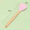 Espátula de Silicone em Formato de Coração de Grau Alimentício, Colher de Mexer de Alto Valor com Cabo Longo, Espátula de Silicone com Cabo de Madeira, Utensílio de Cozinha, Raspador de Creme