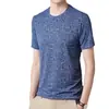 Fabricante Fonte Camiseta Masculina Nova 2025 Verão Seda Gelo Manga Curta Moderna Seda Gelo Manga Média Marca Moderna Roupa Fina Masculina