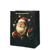 Nuevas Bolsas de Regalo de Navidad, Bolsas Tote Navideñas Transfronterizas de Comercio Exterior Negro y Dorado, Bolsas de Regalo de Navidad, Bolsas de Dulces de Halloween