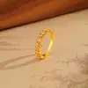 Anillo de Flor de Cuatro Hojas para Mujer, Nuevo Estilo Chino Microincrustado Hueco, Elegante de Nicho, Anillo Simple y Versátil, Regalo para Mejores Amigas