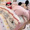 Conjunto de Tres Piezas de Algodón Puro con Estampado de Dibujos Animados, Conjunto de Cuatro Piezas de Waffle 100% Algodón Amigable con la Piel Disney, Ropa de Cama para Estudiantes Adecuada para Todas las Estaciones