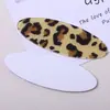Presilha Oval para Cabelo Estampa de Leopardo, Patch de Acrílico Estampado DIY Presilha para Franja Lateral, Acessório de Cabelo Grampo Doce e Descolado