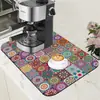 Tapete Americano para Café Transfronteiriço Tapete Drenante para Cozinha Tapete para Xícara de Chá Não Lavável Tapete de Bar Impermeável Antiderrapante Drenante Diatomito