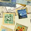 Marcador de página metálico com pintura a óleo vintage de Van Gogh pode ser gravado com nomes de turmas e logotipos escolares personalizados, oferecendo um presente cultural e criativo de alta qualidade.