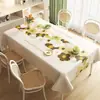 Toalha de Mesa Floral Fresca e Simples, Impermeável e à Prova de Óleo, Jogo Americano Sem Lavagem, Toalha de Mesa Retangular para Mesa de Jantar, Toalha de Mesa de Luxo Leve de Alta Qualidade para Mesa de Centro
