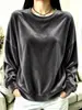 Ropa de otoño/invierno para mujer europea y americana 2026: Tienda independiente de Amazon, camiseta casual de terciopelo de manga larga con cuello redondo para mujer
