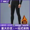 Pantalones de entrenamiento transfronterizos de alta elasticidad, forrados de polar, de secado rápido, leggings ajustados para hombre, adecuados para otoño e invierno, pantalones de capa base cálidos para deportes y running