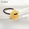 Wjia Color Sólido Resina Texturizada Flor Lazo Oso Goma para el Cabello Cuerda para el Cabello Linda Banda para Cola de Caballo Goma para el Cabello para Mujeres