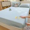 Sábana bajera de algodón puro, pieza única, protector de colchón 100% algodón, juego de sábanas de cama individuales de cobertura total para dormitorio de estudiantes, nuevo modelo 2025