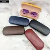 Estuche para Gafas de Miopía Grande Nuevo al por Mayor Estuche de Cuero Escarchado Estuche de Hierro Caja de Almacenamiento para Gafas Ópticas Personalizado