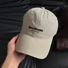 Nueva Gorra de Béisbol Bordada con Letras para Mujer, Estilo Coreano, Informal, Ala Ancha, Versátil, para Adelgazar el Rostro, para Exteriores