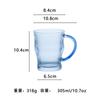 Caneca de Café Latte Americana Transparente com Listras Verticais Alça Caneca Copo para Suco Bebida Restaurante Escritório Copo Colorido para Beber