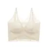 Sujetador tipo camisola de encaje estilo francés para mujer, sin varillas, copa fija, realza y soporta los senos laterales, previene la flacidez, hermoso sujetador tipo chaleco en la espalda