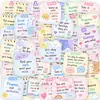 Nuevo juego de 50 piezas de pegatinas con citas inspiradoras y de energía positiva en inglés, pegatinas de texto para notas estilo macarrón fresco, suministro transfronterizo