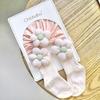 Gorro de bebé, calcetines, traje para niña, gorro de gasa con flores, gorro fetal neonatal, gorro indio