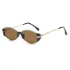 Retro Vintage Espejo Pequeño Marrón Ins Gafas de Sol Ojo de Gato Versátiles Moda de Alta Gama para Mujer Gafas Futuristas Y2K Venta al por Mayor