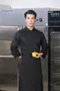 Uniforme de chef de catering de alta gama con tapeta diagonal, que presenta tres capas protectoras, adecuado para cocinas de hotel; Bata de chef de manga larga, con la opción de añadir un logo bordado