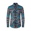 Comercio exterior nueva camisa de solapa para hombre sin planchado de manga larga principios de otoño moderna colección de camisas casuales con estampado digital