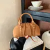 Bolso de mano retro de moda de estilo coreano, bolso tipo bowling para mujer, nuevo modelo de verano 2026, bolso pequeño de gran capacidad para hombro y cruzado