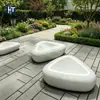 Taburete con Forma de Huevo de Ganso de Piedra Artificial Asiento Paisajístico para Caminos Escolares Asiento de Descanso de Forma Irregular UHPC Comercial Personalizado