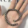 Pulseras Cuadradas de Perla Retro Desgastadas que no se decoloran para Hombres Joyería de Acero de Titanio Hip-Hop para Hombres al por Mayor Versátiles de Moda para Mujeres