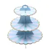 Soporte para Pastel de una Sola Capa de Tres Pisos, Soporte Desechable para Exhibición de Mesa de Postres, Bandeja para Bocadillos de Decoración para Bodas y Fiestas de Cumpleaños