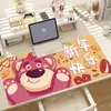 Mouse Pad de Urso Morango Desenho Animado Grande Tapete de Mesa de Computador Tapete de Jogo Borda Antiderrapante Trava Espessado Tapete de Mesa para Lan House E-sports