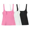 6061-26 Camiseta sin mangas de verano estilo coreano, corte ajustado, cuello en U pronunciado, con lazo en la espalda, top base de línea A